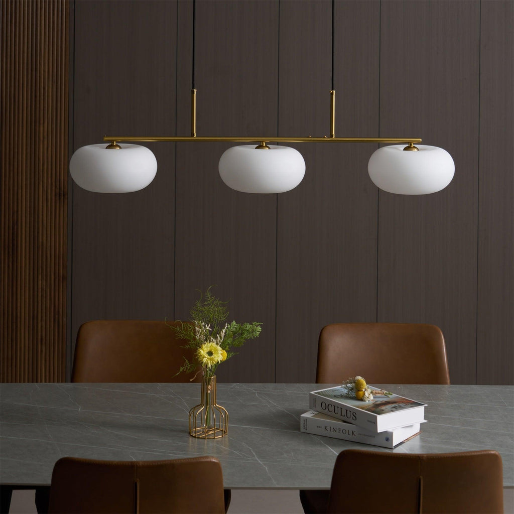 Sculptural Pendant Light Adjustable Metal Glass Globe 5