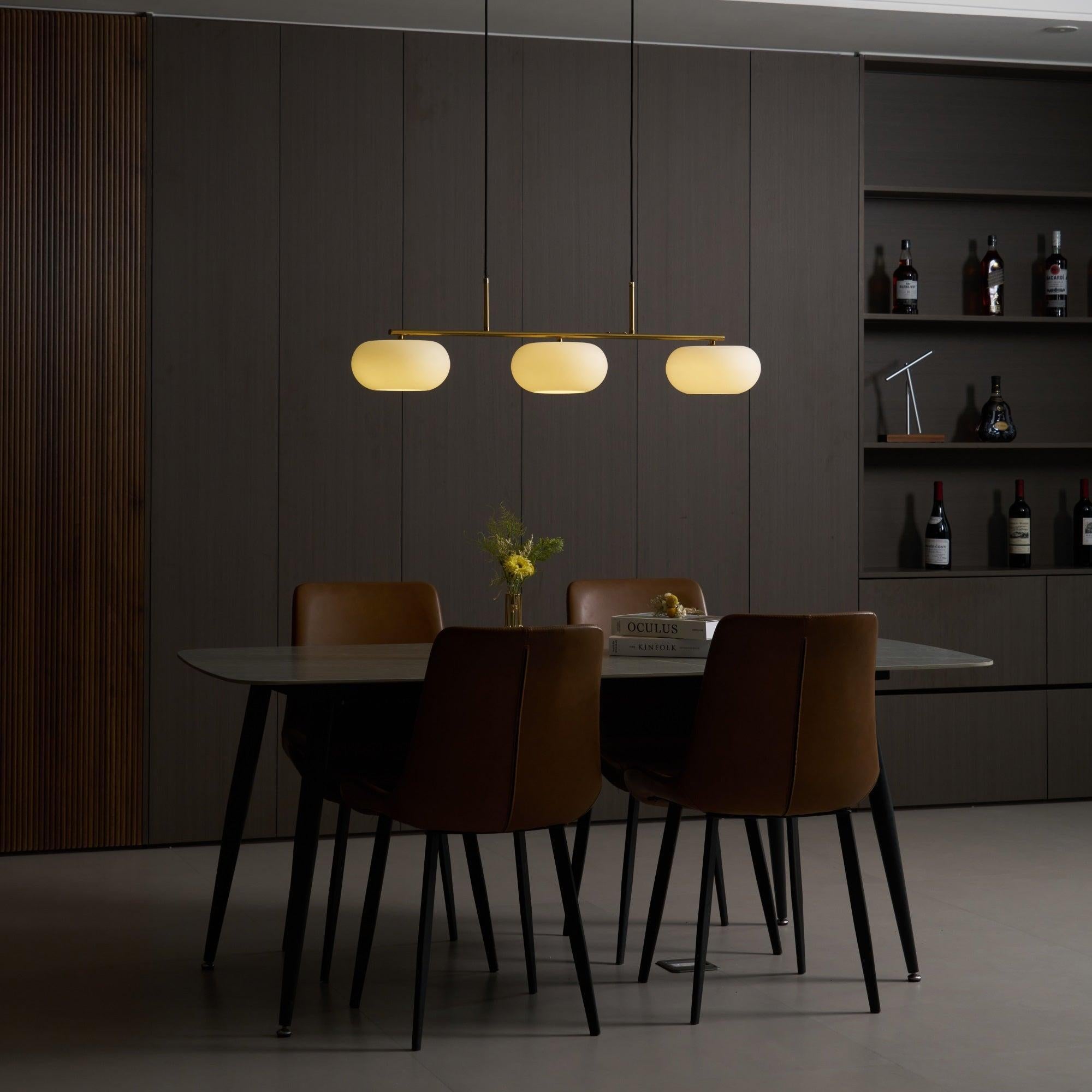 Sculptural Pendant Light Adjustable Metal Glass Globe 6