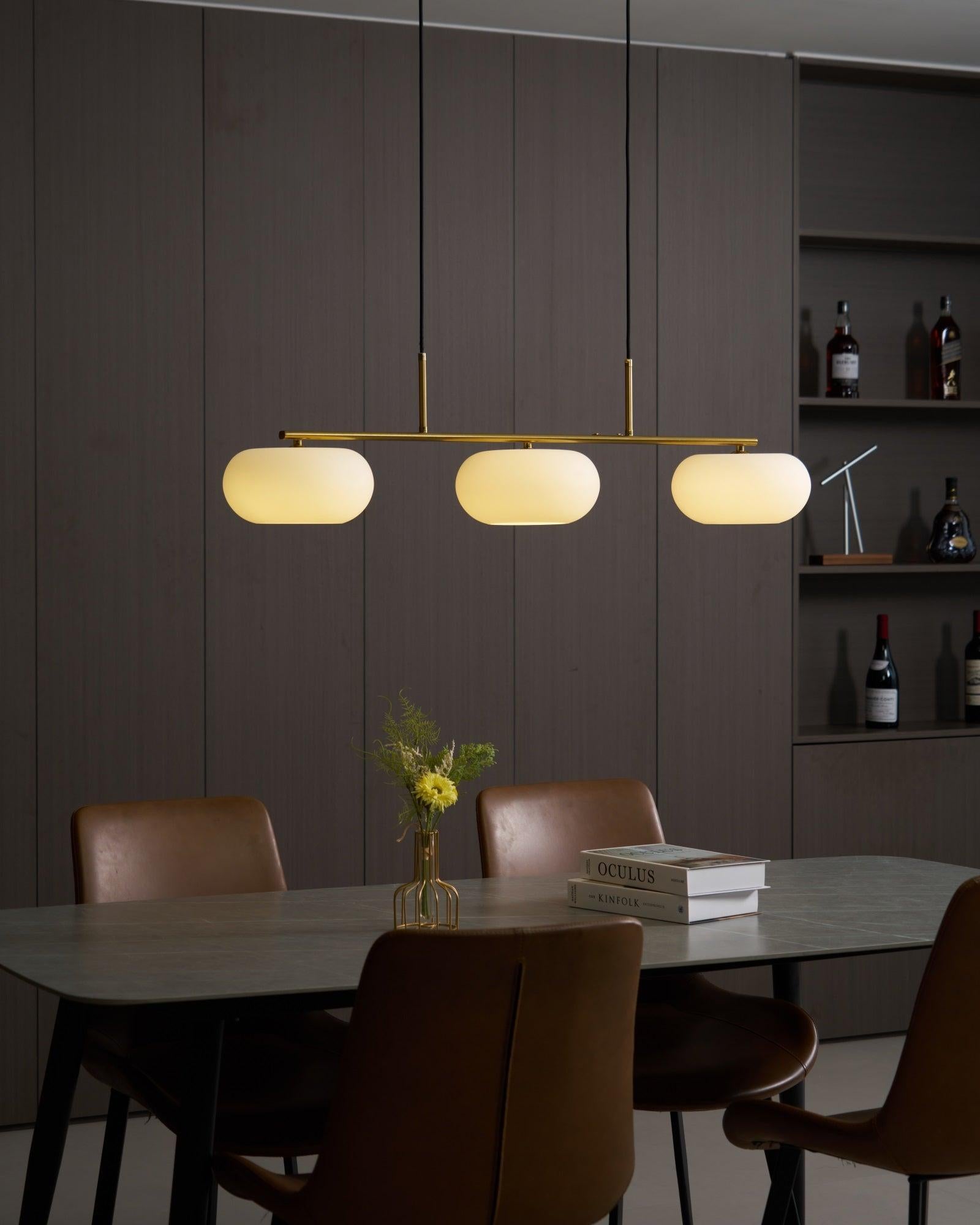 Sculptural Pendant Light Adjustable Metal Glass Globe 7