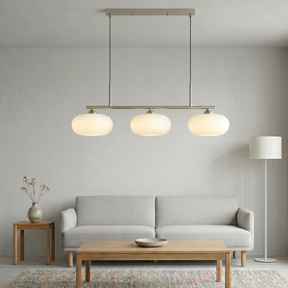 Sculptural Pendant Light Adjustable Metal Glass Globe 99