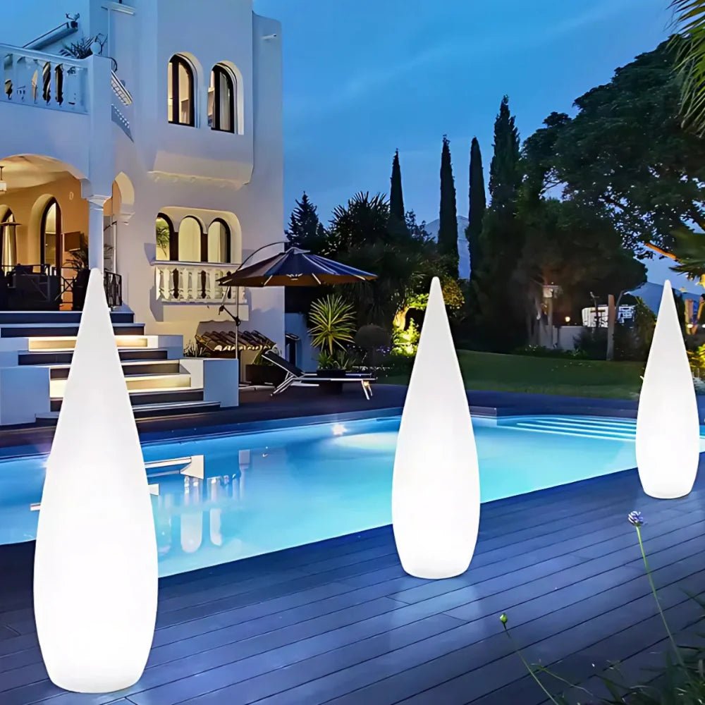 Sculptural Solar Garden Light with RGB Colors and USB Power – Waterproof Outdoor Ambient Light 7