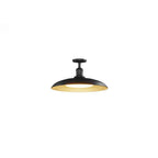 Semi-Flush Mount Ceiling Light Outdoor Waterproof — Round Carbonized Steel 29cm 5