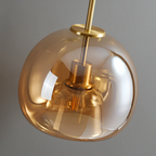 Set of 2 Modern Copper Glass Flush Mount Ceiling Lights for Hallway and Living Room 7