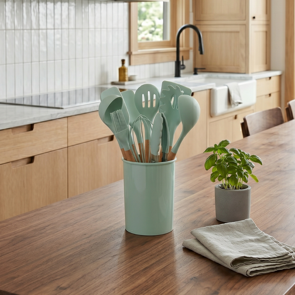 Silicone Cooking Utensils Set - 12pc Heat Resistant Kitchen Tools 98