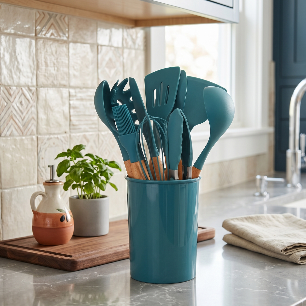 Silicone Cooking Utensils Set - 12pc Heat Resistant Kitchen Tools 99