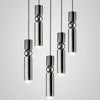Slim Cylinder Pendant Light Clear Glass Dimmable Metal Nordic Ceiling Lamp Home Decor Stack Clear 12