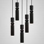 Slim Cylinder Pendant Light Clear Glass Dimmable Metal Nordic Ceiling Lamp Home Decor Stack Clear 13