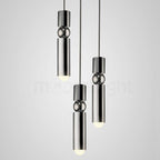 Slim Cylinder Pendant Light Clear Glass Dimmable Metal Nordic Ceiling Lamp Home Decor Stack Clear 16