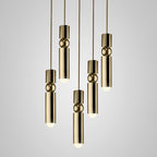 Slim Cylinder Pendant Light Clear Glass Dimmable Metal Nordic Ceiling Lamp Home Decor Stack Clear 2