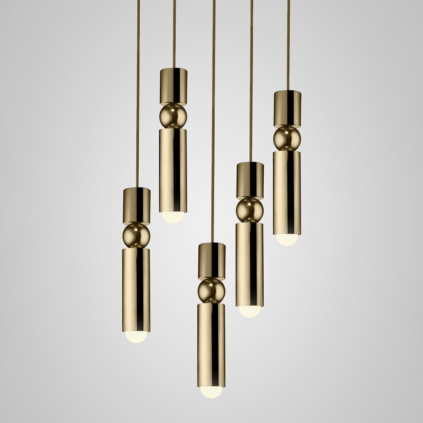 Slim Cylinder Pendant Light Clear Glass Dimmable Metal Nordic Ceiling Lamp Home Decor Stack Clear 2