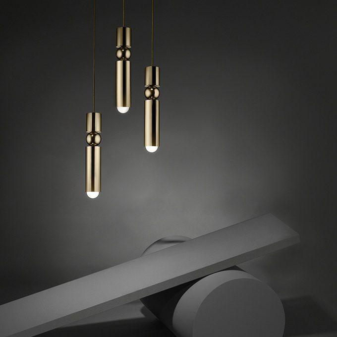 Slim Cylinder Pendant Light Clear Glass Dimmable Metal Nordic Ceiling Lamp Home Decor Stack Clear 7