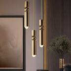 Slim Cylinder Pendant Light Clear Glass Dimmable Metal Nordic Ceiling Lamp Home Decor Stack Clear 96