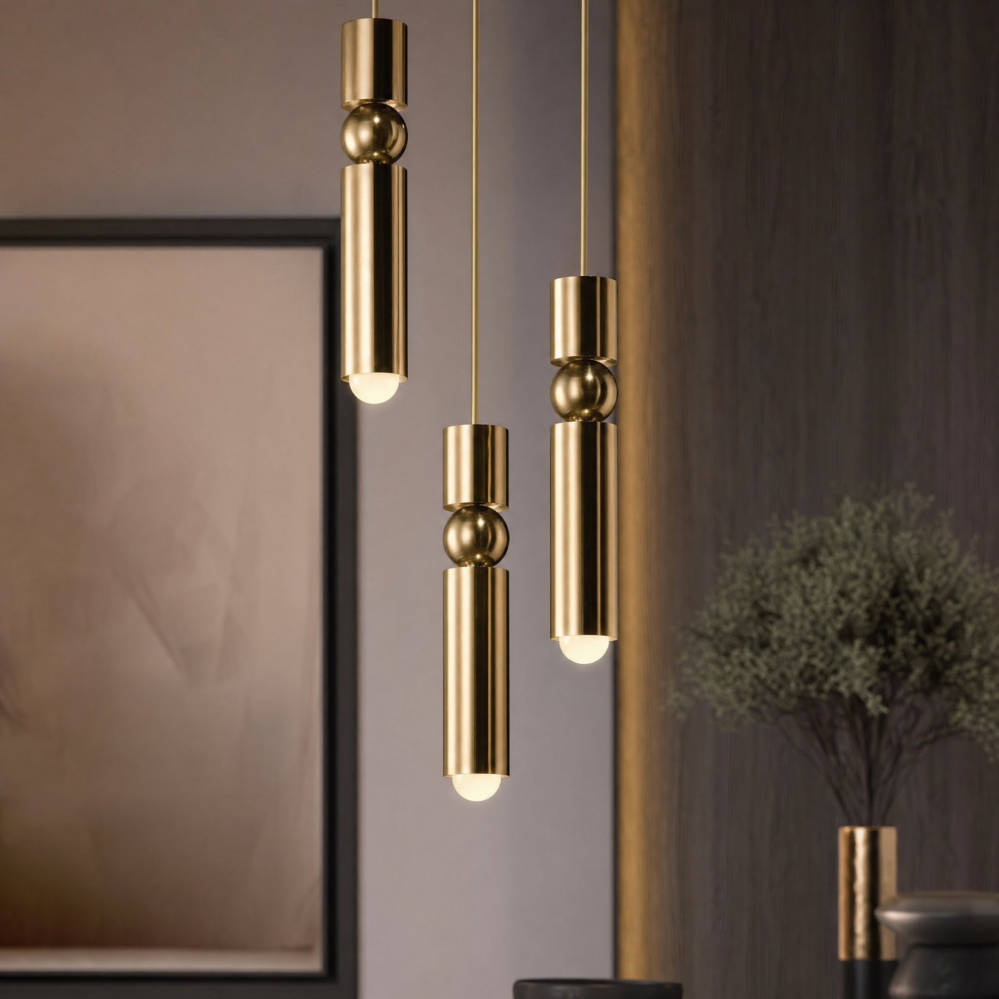 Slim Cylinder Pendant Light Clear Glass Dimmable Metal Nordic Ceiling Lamp Home Decor Stack Clear 96