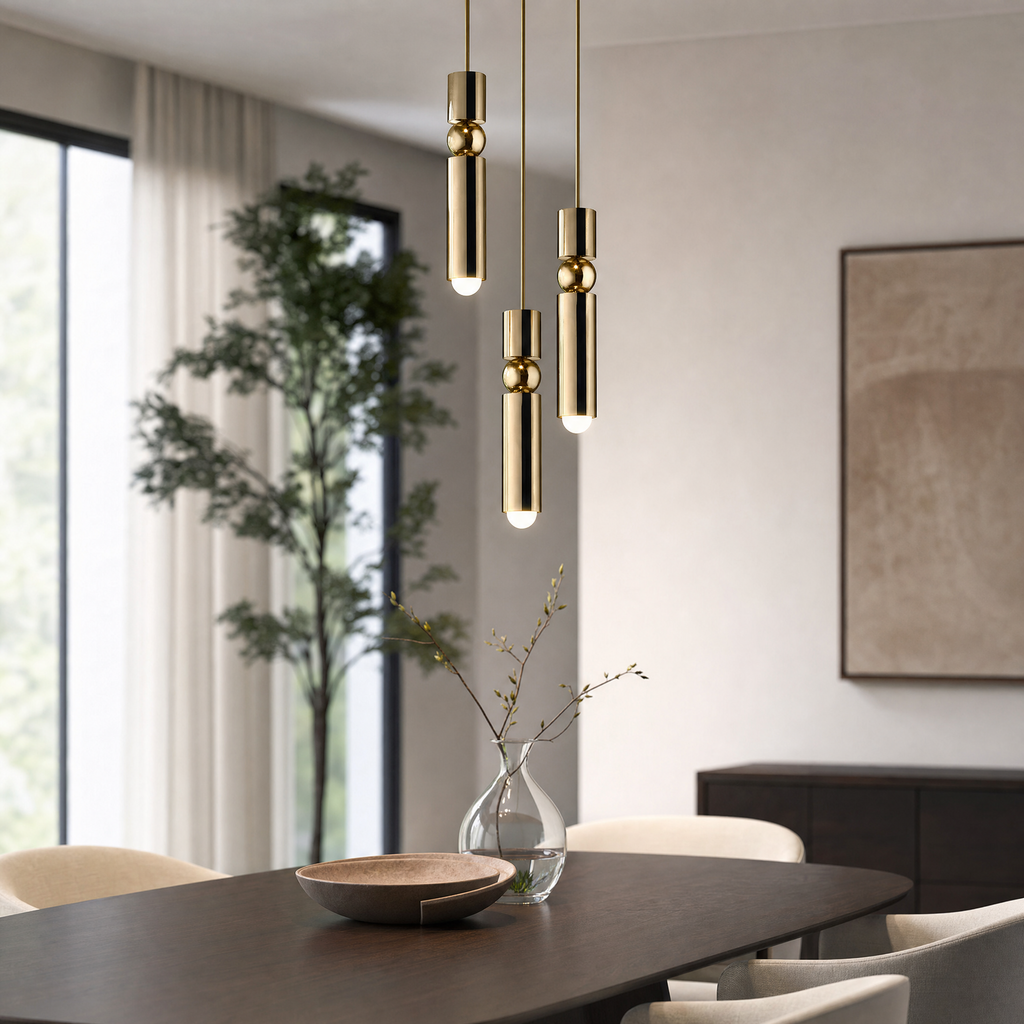 Slim Cylinder Pendant Light Clear Glass Dimmable Metal Nordic Ceiling Lamp Home Decor Stack Clear 97