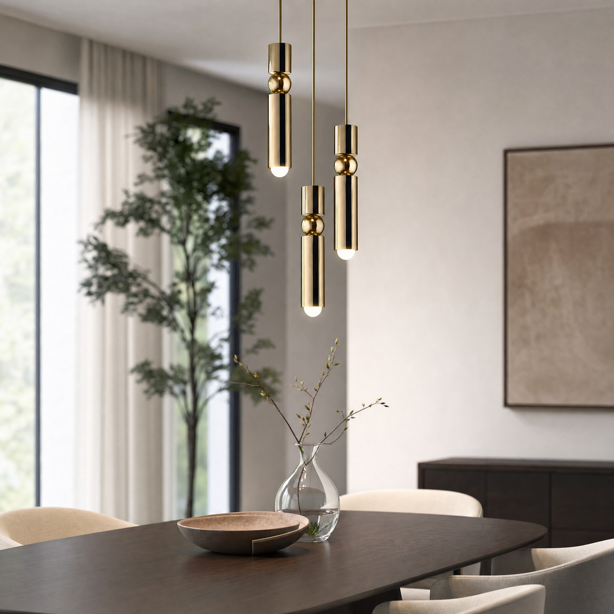 Slim Cylinder Pendant Light Clear Glass Dimmable Metal Nordic Ceiling Lamp Home Decor Stack Clear 97