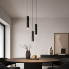 Slim Cylinder Pendant Light Clear Glass Dimmable Metal Nordic Ceiling Lamp Home Decor Stack Clear 98