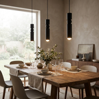 Slim Cylinder Pendant Light Clear Glass Dimmable Metal Nordic Ceiling Lamp Home Decor Stack Clear 997