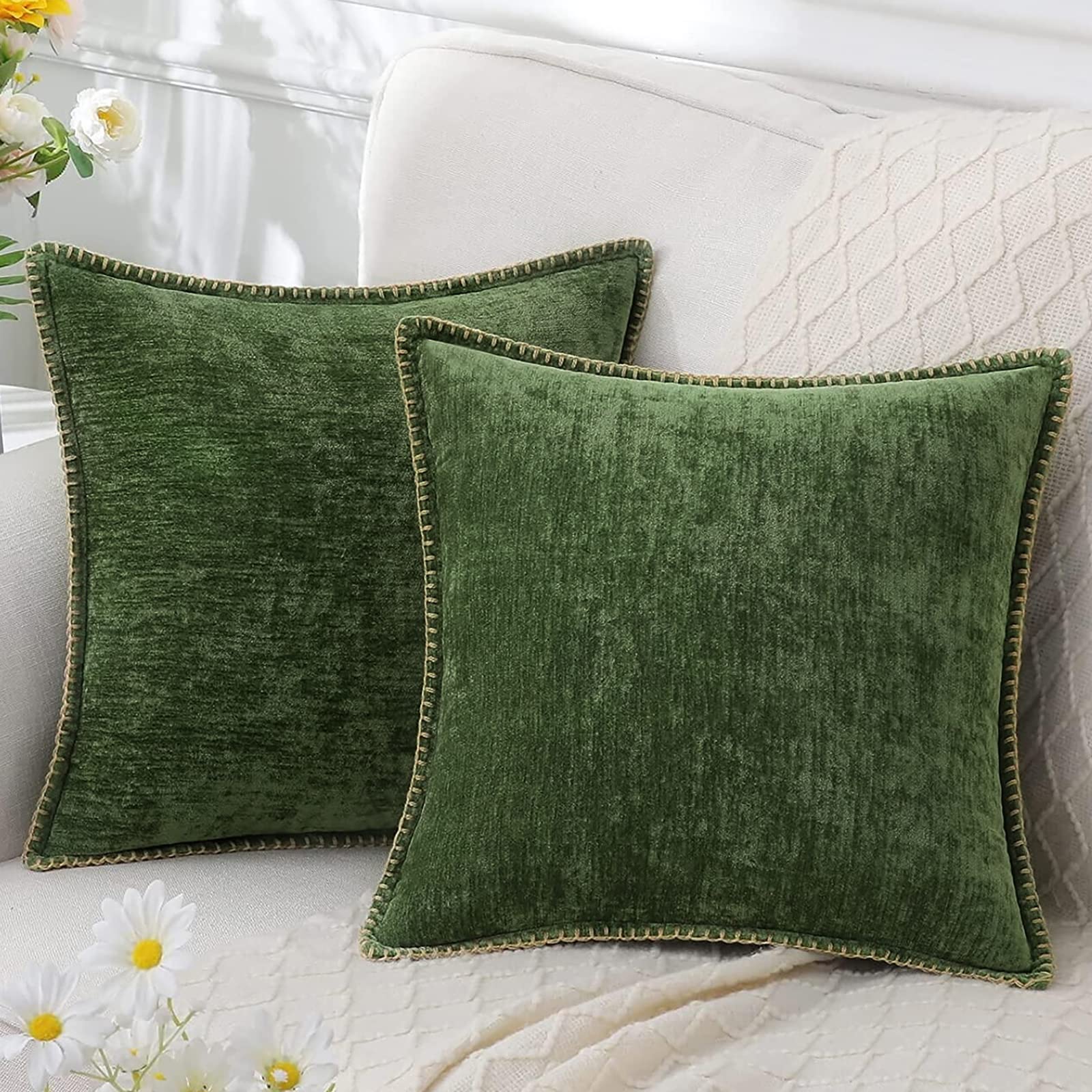 Soft Chenille Throw Pillow for Living Room and Bedroom – Decorative Couch Pillows in Multiple Sizes 0