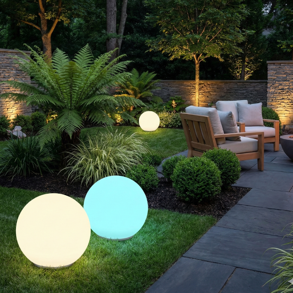 Solar-Powered Waterproof Spherical LED Outdoor Light – Modern Solar Garden Lights for Patios and Lawns 14