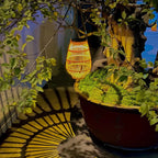 Solar-Powered Woven Lantern with Dusk Sensor – Weather Resistant Indoor and Outdoor Lighting, Warm White LED 5