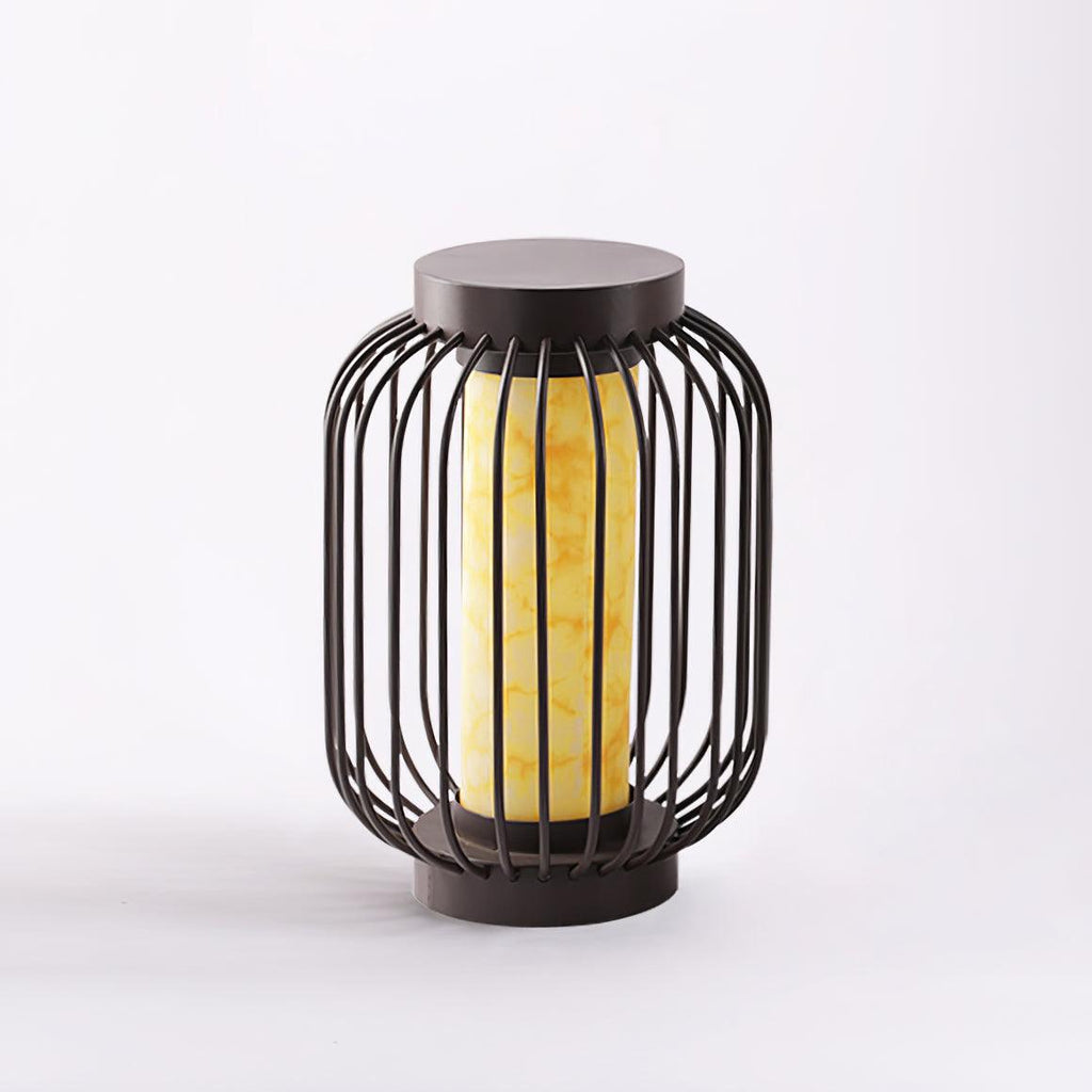 Solar Outdoor Lantern Cordless Metal Cage LED Waterproof IP65 Patio Garden Home Decor - Stack & Clear 0