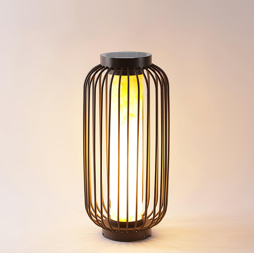 Solar Outdoor Lantern Cordless Metal Cage LED Waterproof IP65 Patio Garden Home Decor - Stack & Clear 12