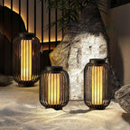 Solar Outdoor Lantern Cordless Metal Cage LED Waterproof IP65 Patio Garden Home Decor - Stack & Clear 2
