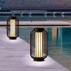 Solar Outdoor Lantern Cordless Metal Cage LED Waterproof IP65 Patio Garden Home Decor - Stack & Clear 5
