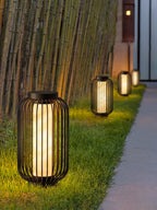 Solar Outdoor Lantern Cordless Metal Cage LED Waterproof IP65 Patio Garden Home Decor - Stack & Clear 7
