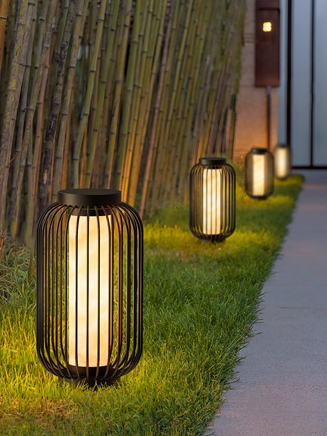 Solar Outdoor Lantern Cordless Metal Cage LED Waterproof IP65 Patio Garden Home Decor - Stack & Clear 7