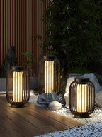 Solar Outdoor Lantern Cordless Metal Cage LED Waterproof IP65 Patio Garden Home Decor - Stack & Clear 8