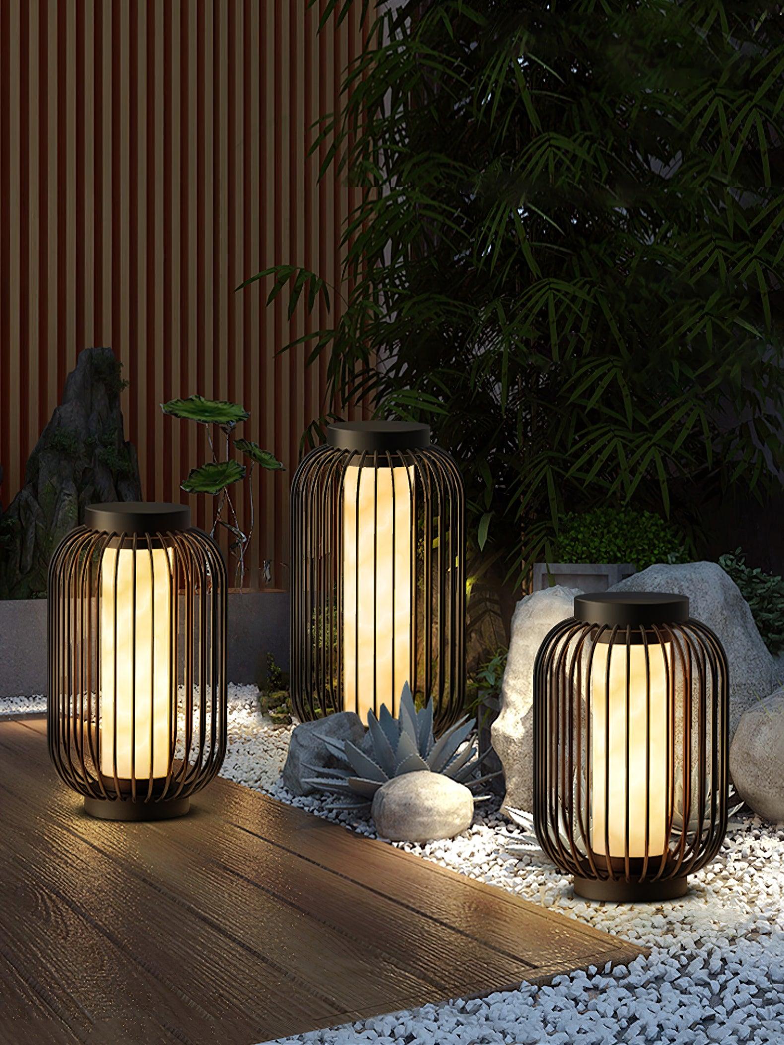 Solar Outdoor Lantern Cordless Metal Cage LED Waterproof IP65 Patio Garden Home Decor - Stack & Clear 8