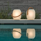 Solar Outdoor Lantern Cordless Wood Handle LED Waterproof IP65 Patio Garden Home Decor - Stack & Clear 1