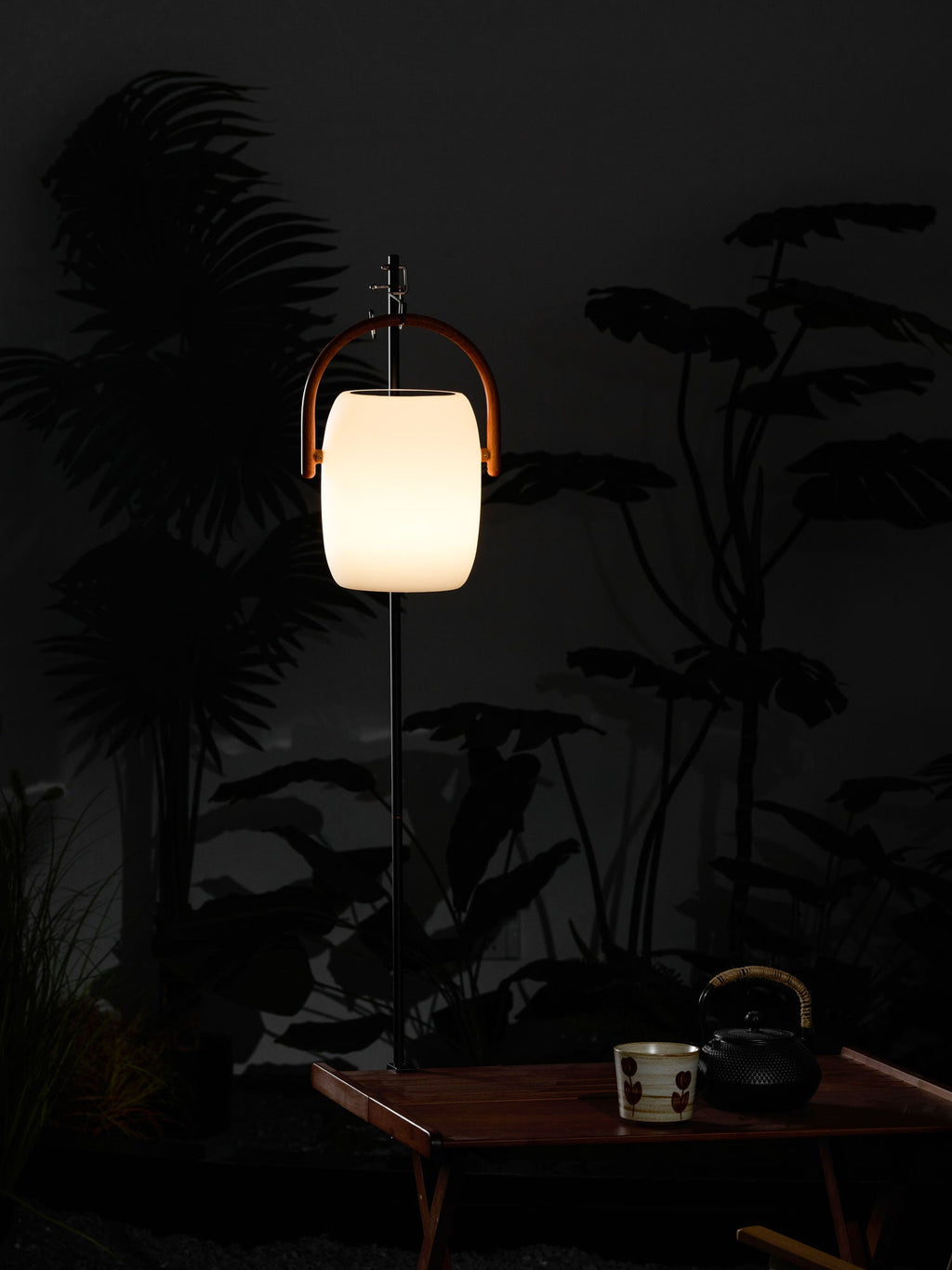 Solar Outdoor Lantern Cordless Wood Handle LED Waterproof IP65 Patio Garden Home Decor - Stack & Clear 8