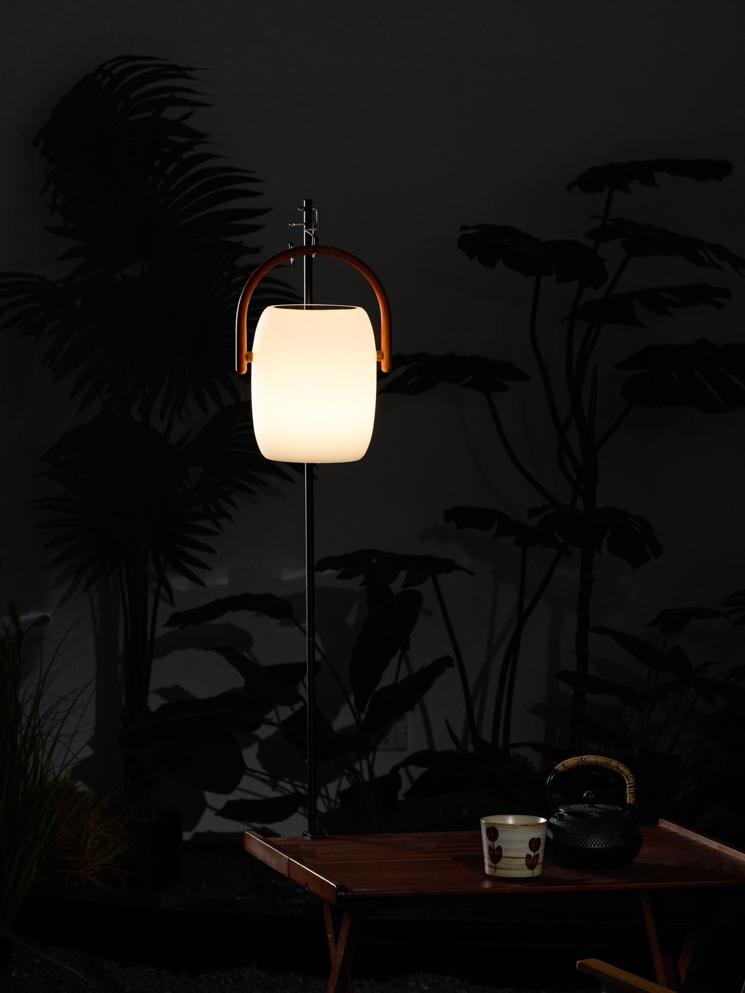 Solar Outdoor Lantern Cordless Wood Handle LED Waterproof IP65 Patio Garden Home Decor - Stack & Clear 8