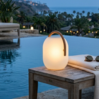Solar Outdoor Lantern Cordless Wood Handle LED Waterproof IP65 Patio Garden Home Decor - Stack & Clear 99