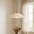 Minimalist Pendant Light White Alabaster Adjustable Height