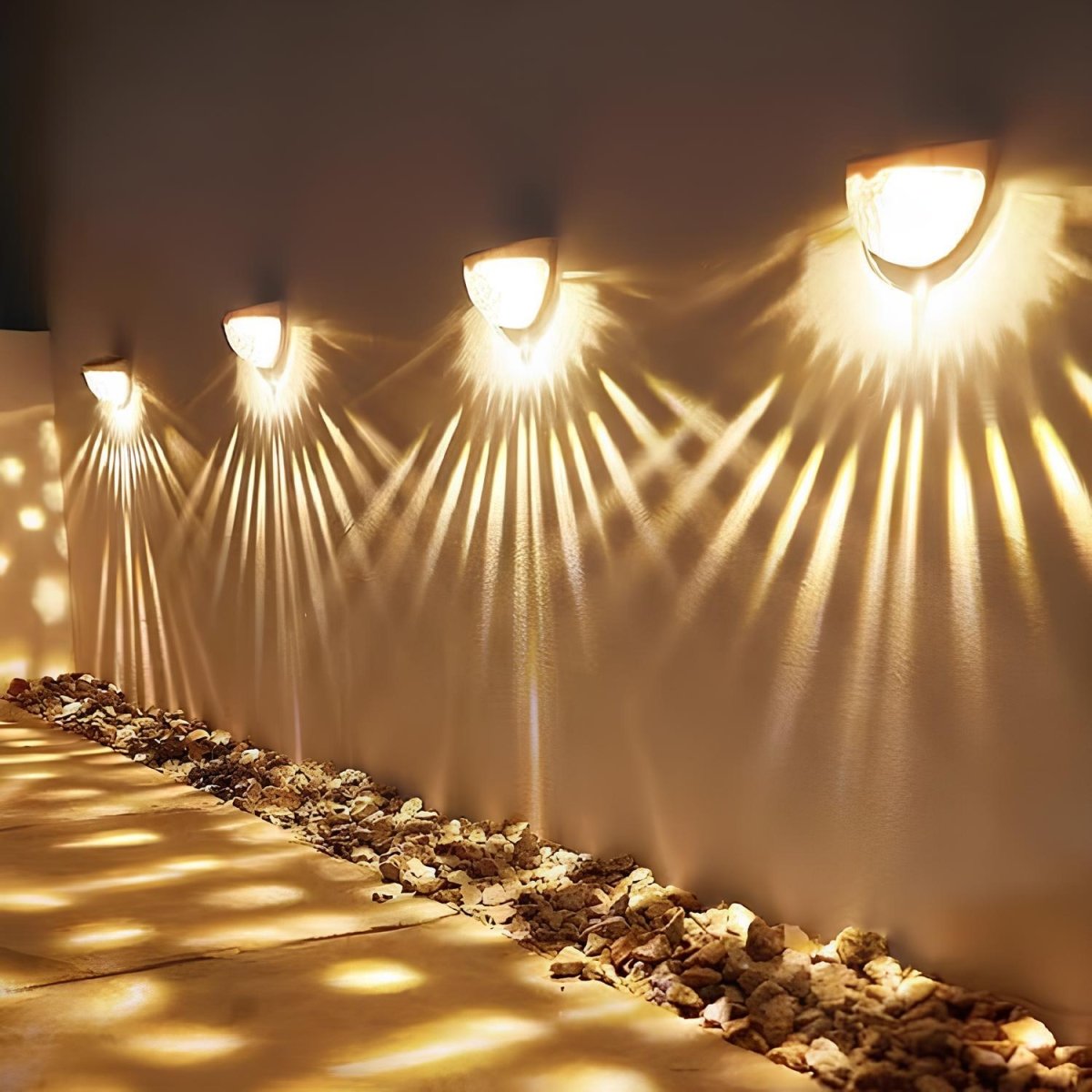 Solar Outdoor Wall Lamp - Waterproof Solar Wall Lights for Garden and Patio - Wireless Easy Installation, Warm White Illumination 3