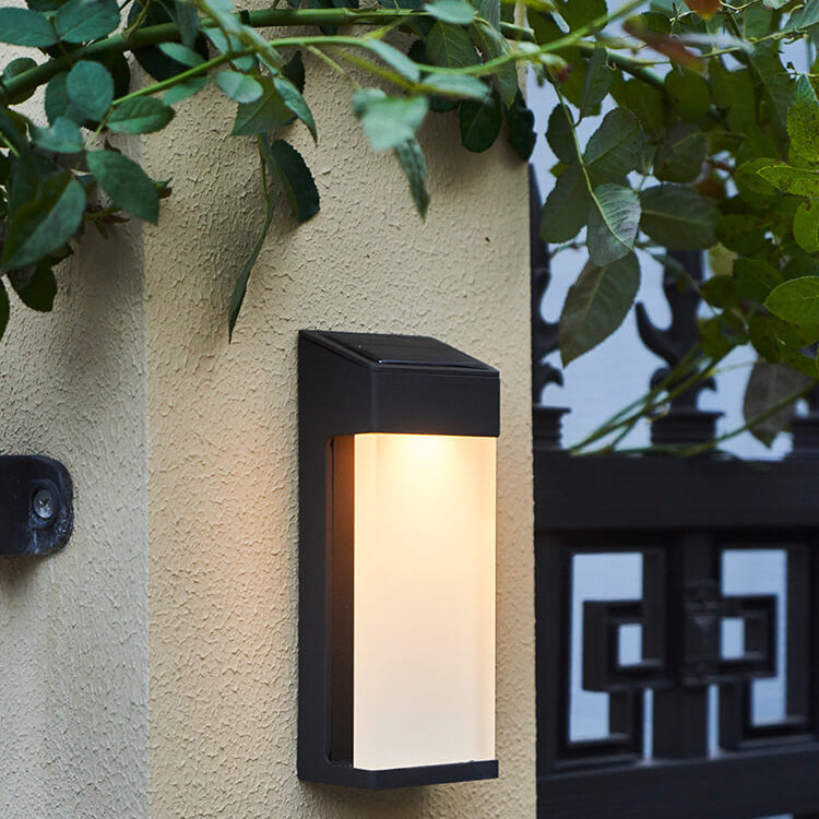 Solar Outdoor Wall Sconce Lamp - Waterproof Frosted Glass, Eco-Friendly LED Lighting for Exterior Use 2