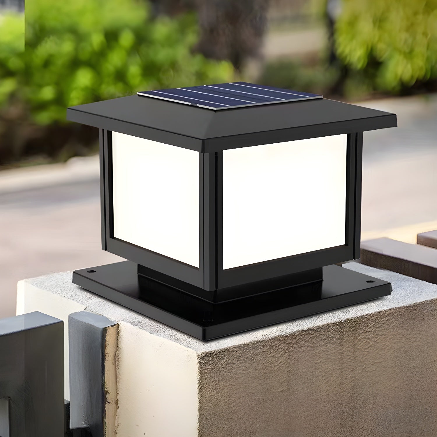 Solar Post Light with Remote Control for Outdoor Use - Modern Design 2