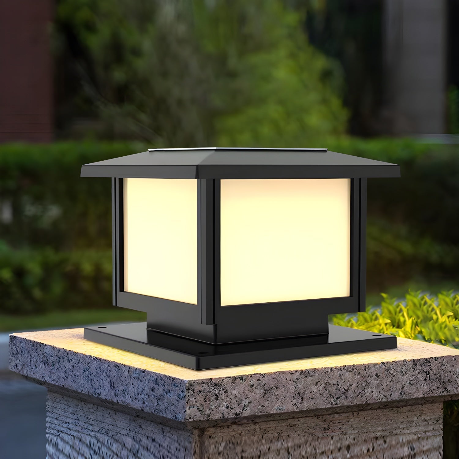 Solar Post Light with Remote Control for Outdoor Use - Modern Design 3