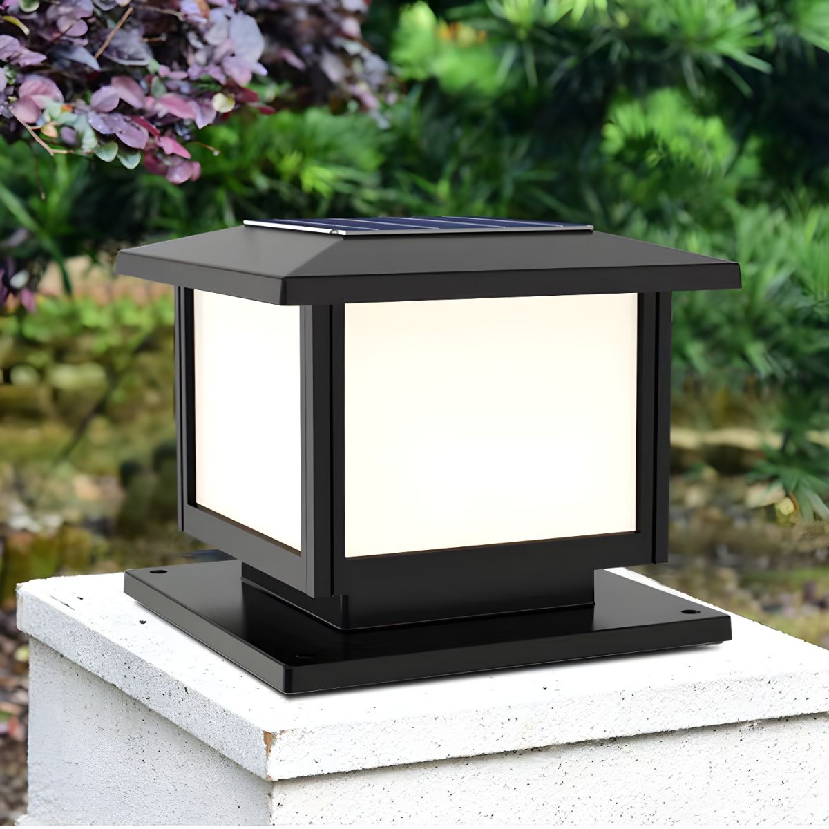 Solar Post Light with Remote Control for Outdoor Use - Modern Design 4