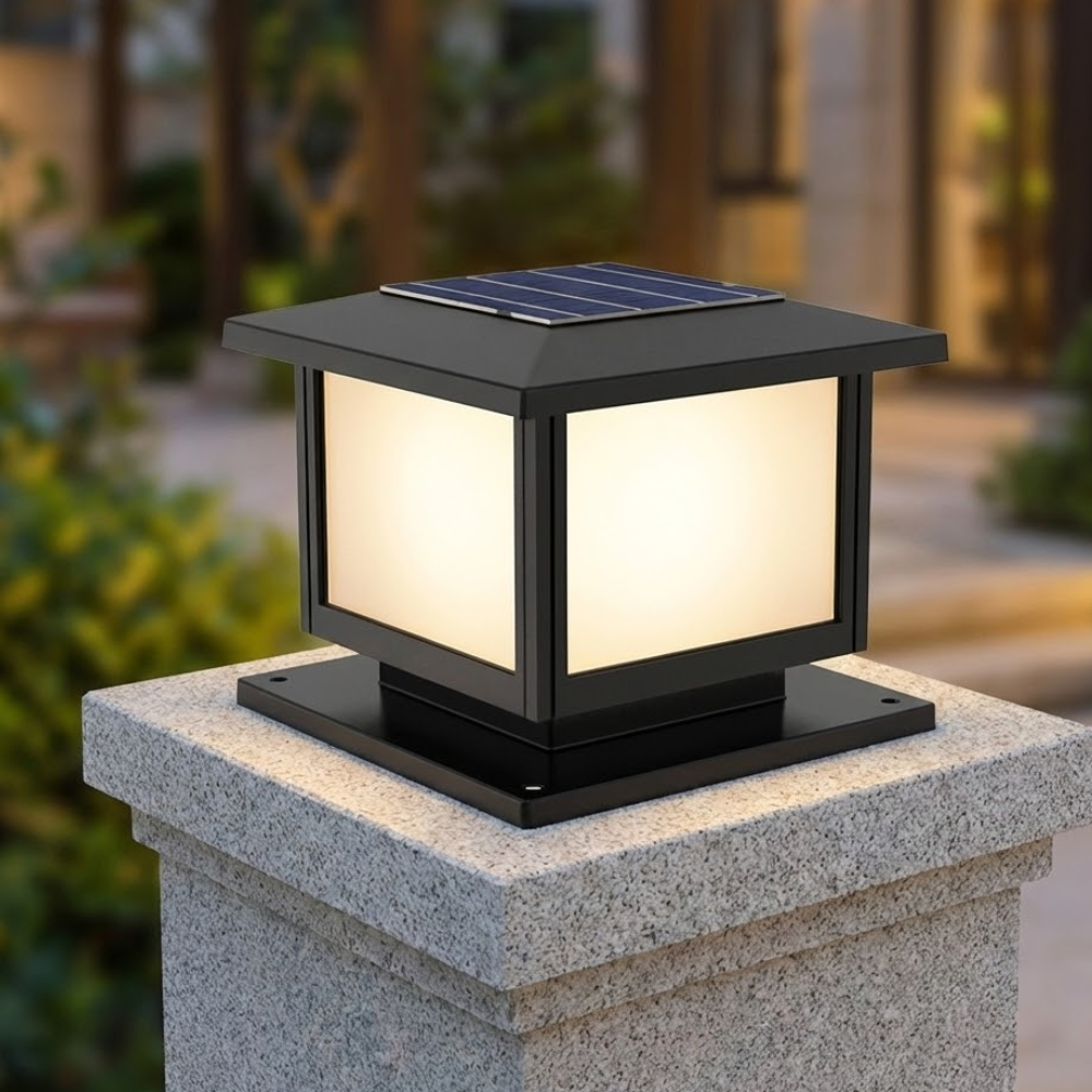 Solar Post Light with Remote Control for Outdoor Use - Modern Design 99