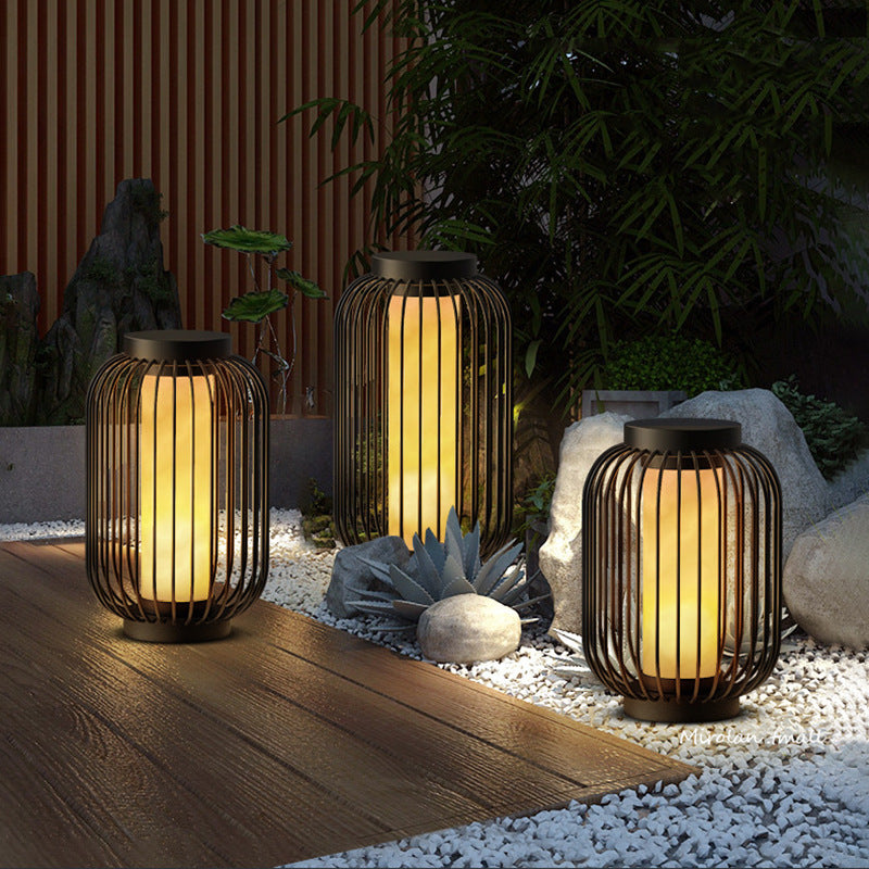 Solar Powered Landscape Lantern – Elegant Outdoor LED Lighting for Patios and Gardens, Black ABS, Multiple Sizes 1