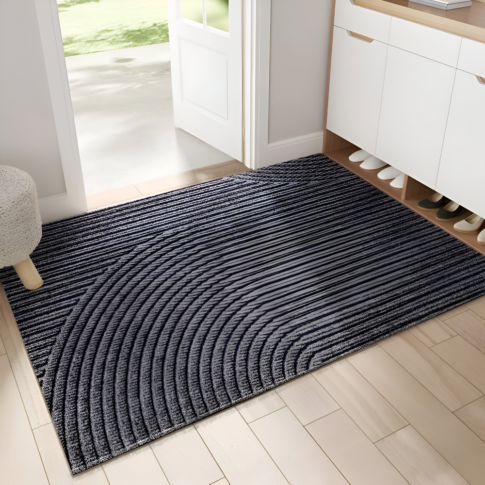 Stylish Anti-Slip PVC Doormat with Geometric Design – Durable Outdoor Front Door Mat for Safe Entrance 2