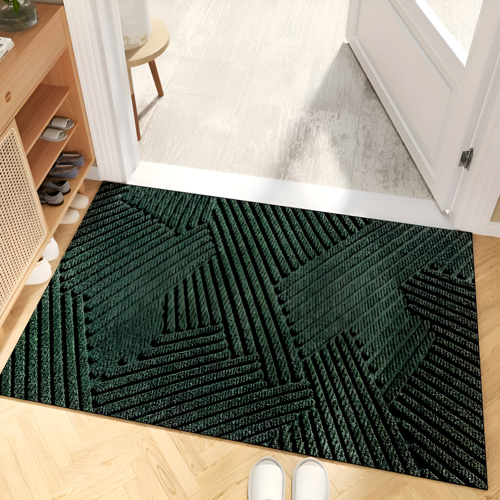 Stylish Anti-Slip PVC Doormat with Geometric Design – Durable Outdoor Front Door Mat for Safe Entrance 5