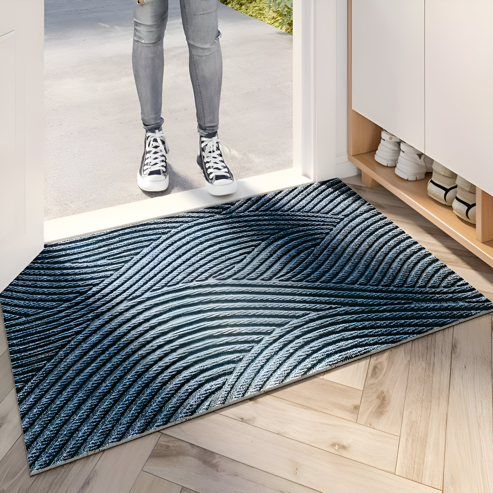 Stylish Anti-Slip PVC Doormat with Geometric Design – Durable Outdoor Front Door Mat for Safe Entrance 7