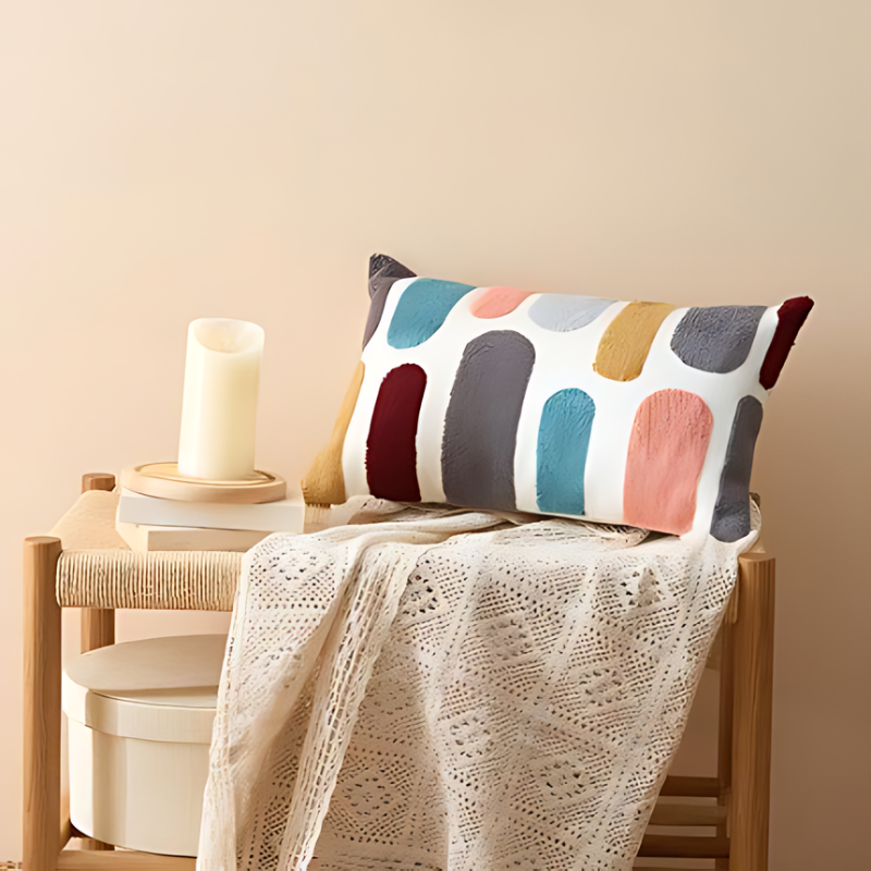 Stylish Embroidered Throw Pillows with Abstract Boho Shapes – Decorative Couch Cushions for Living Room and Bedroom 8