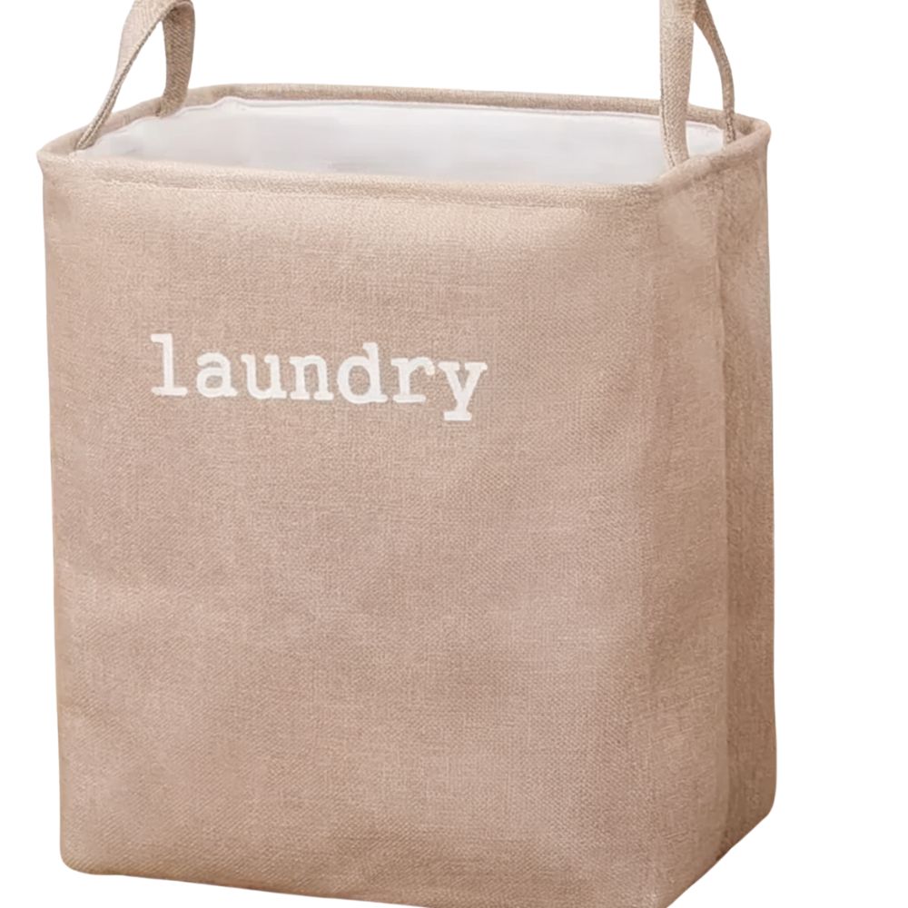 Stylish Foldable Laundry Basket Microfibre Blend 0