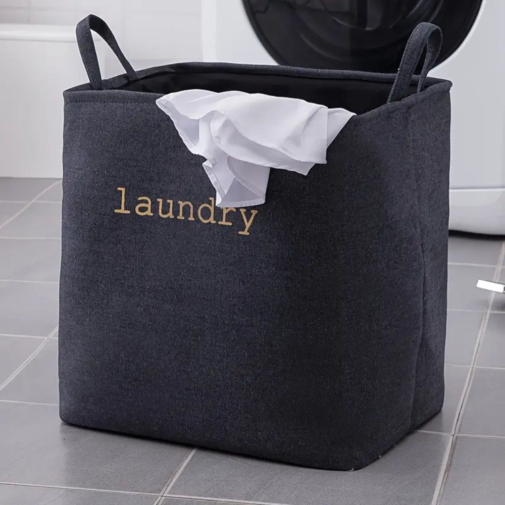 Stylish Foldable Laundry Basket Microfibre Blend 1